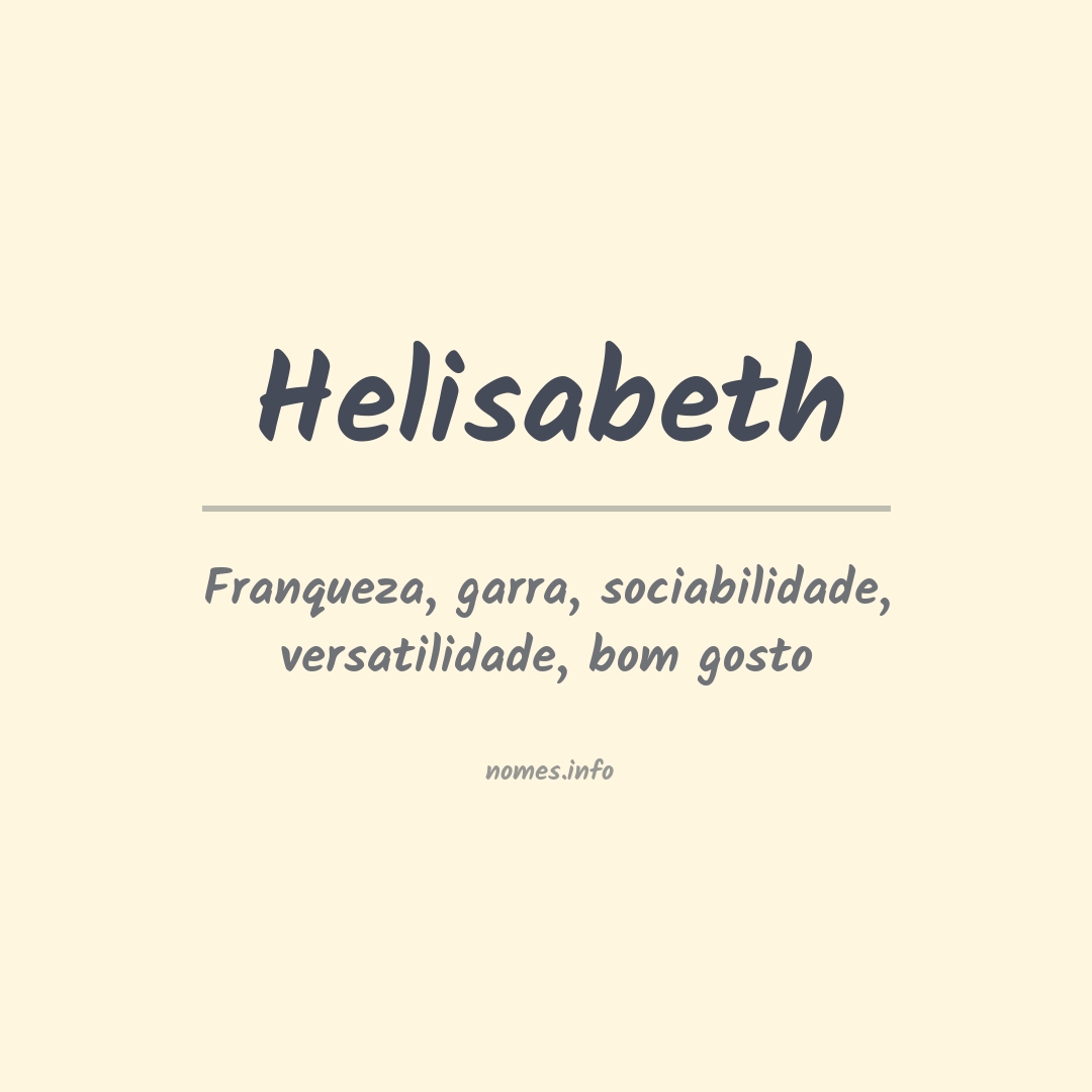 Significado do nome Helisabeth