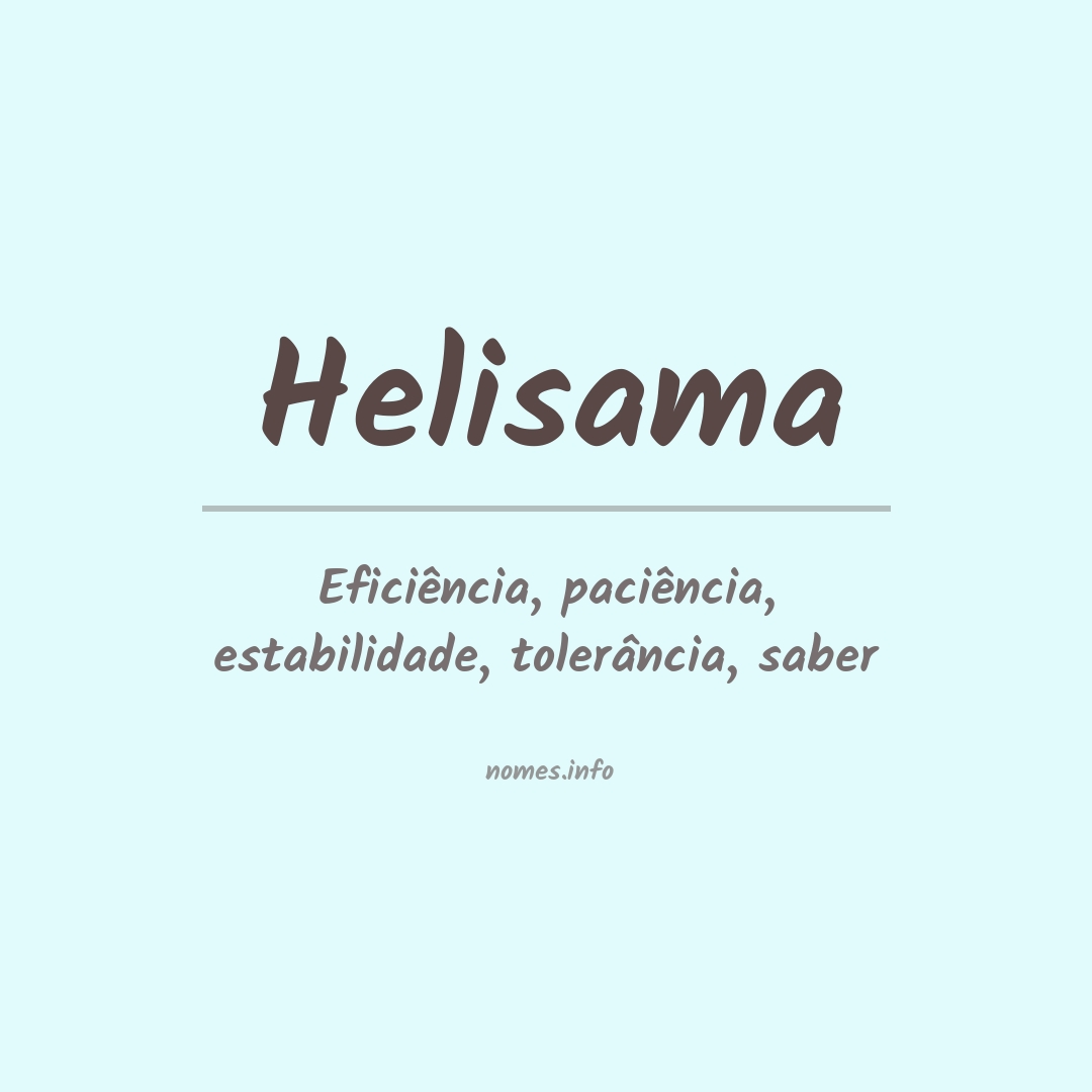 Significado do nome Helisama