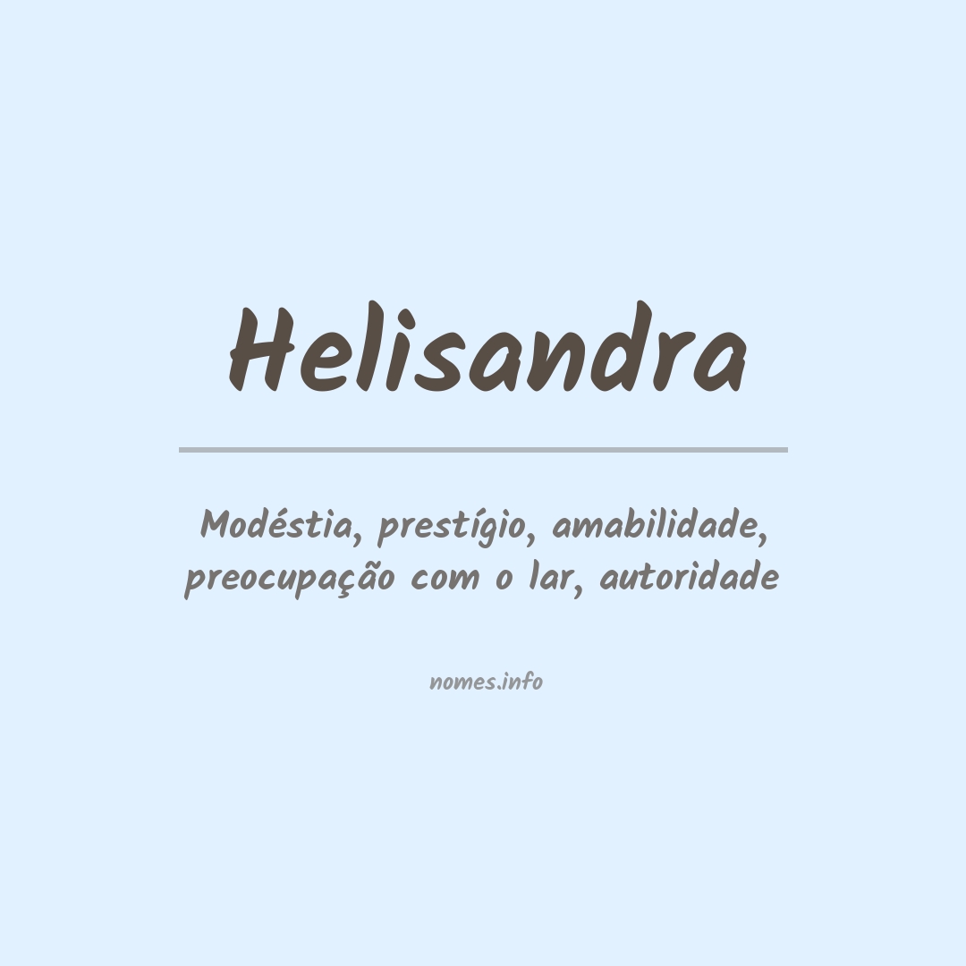 Significado do nome Helisandra