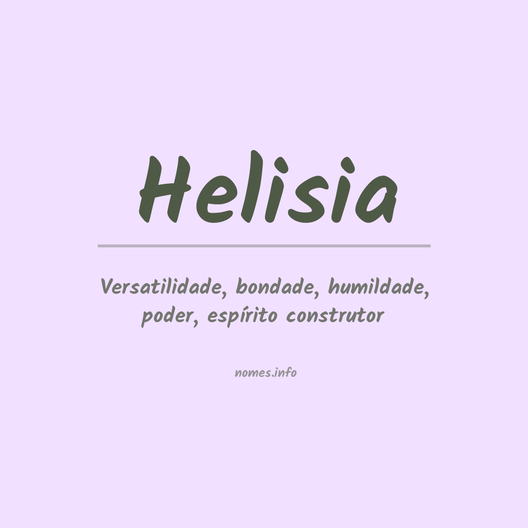 Significado do nome Helisia