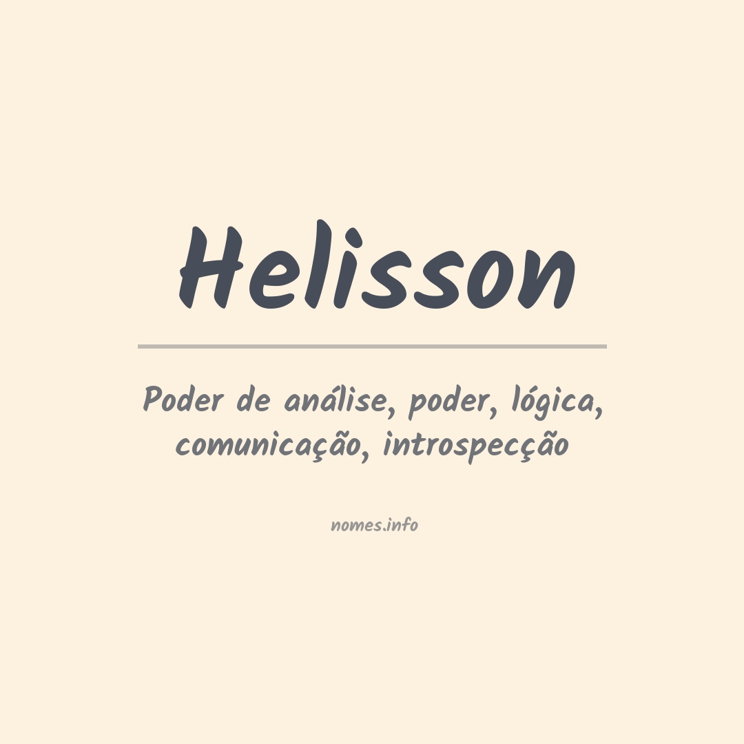 Significado do nome Helisson