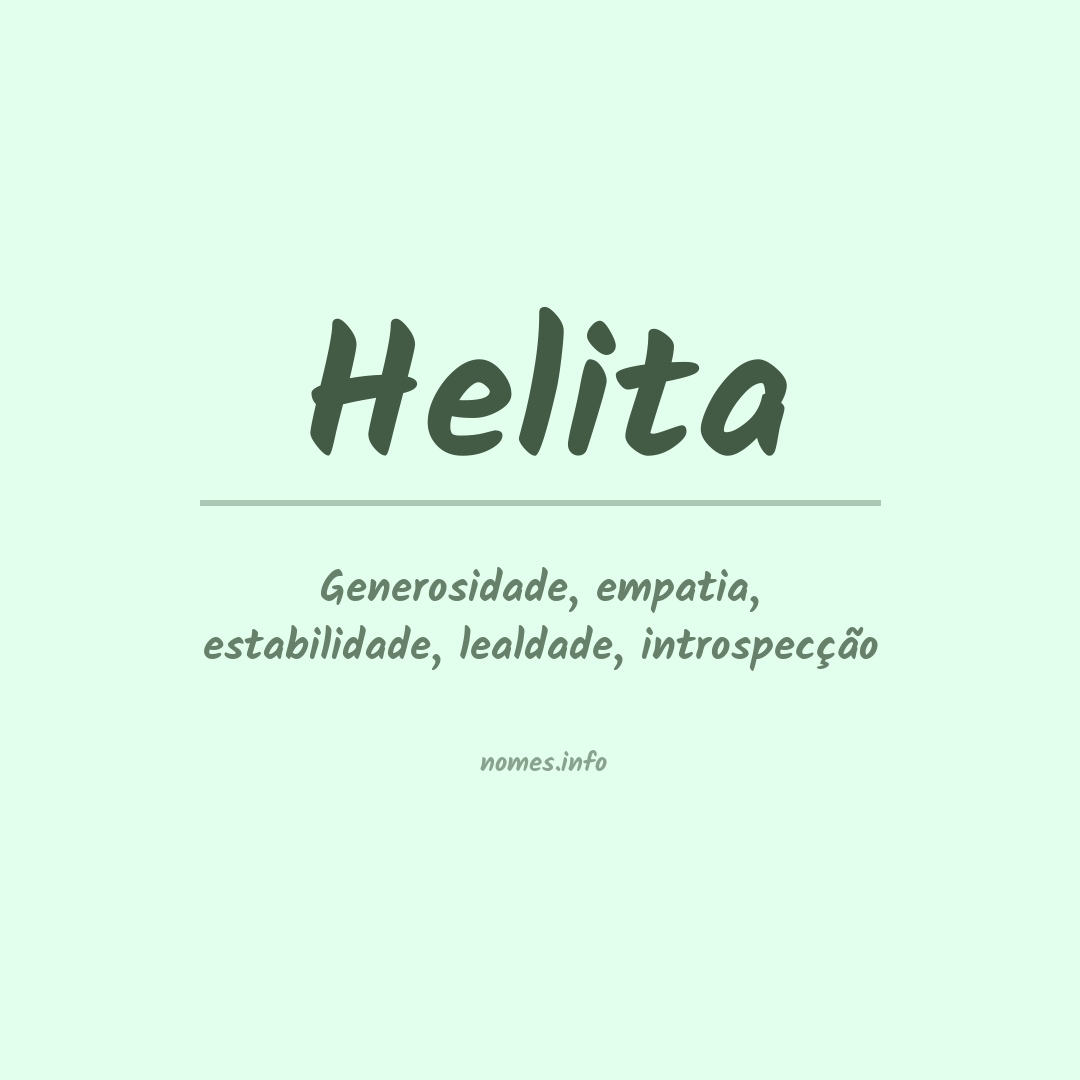 Significado do nome Helita