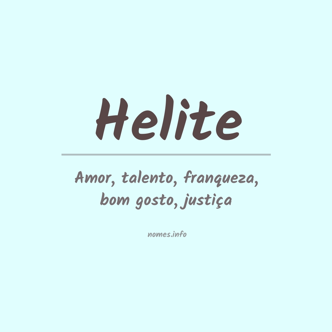 Significado do nome Helite