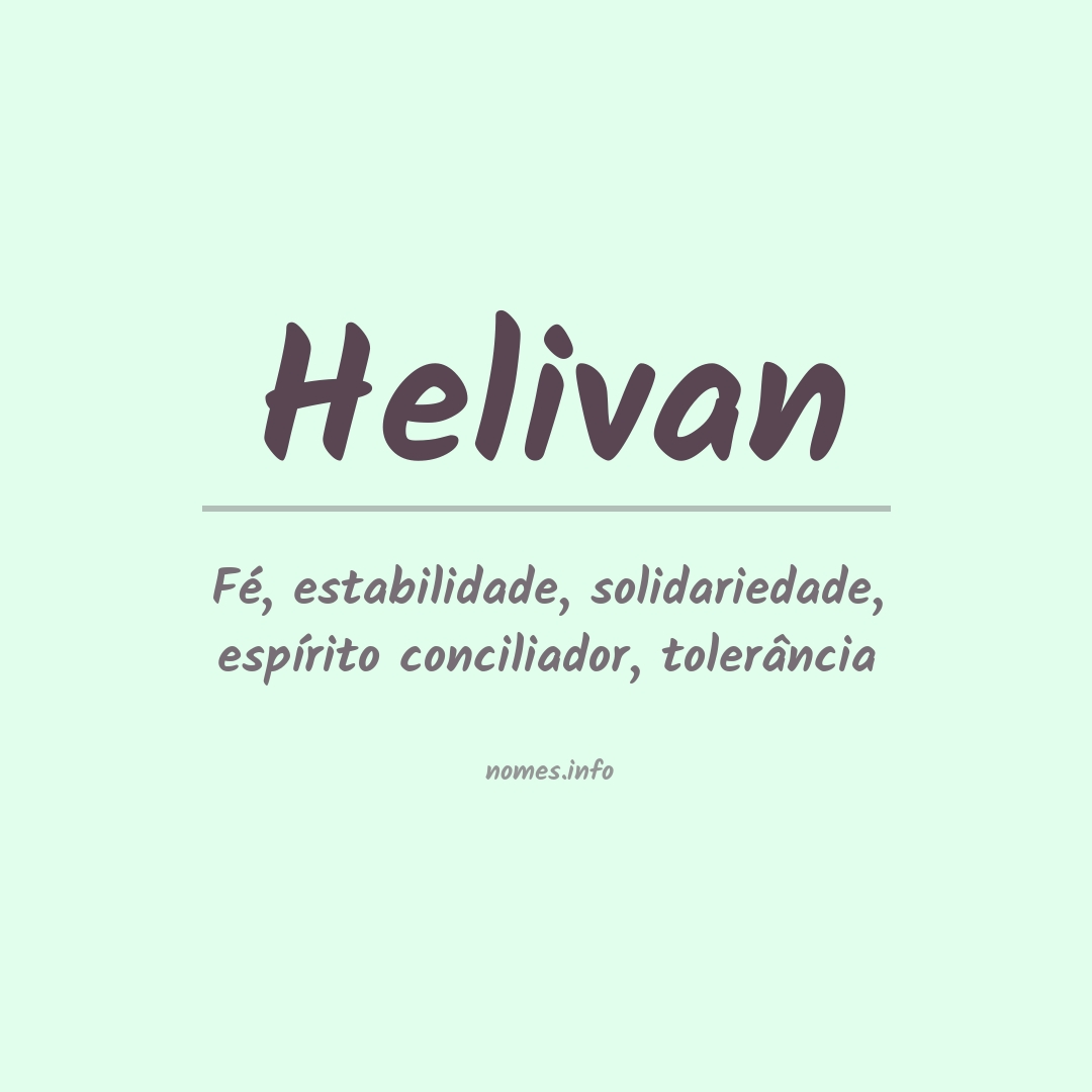 Significado do nome Helivan