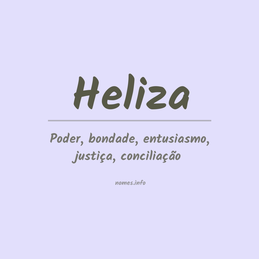 Significado do nome Heliza