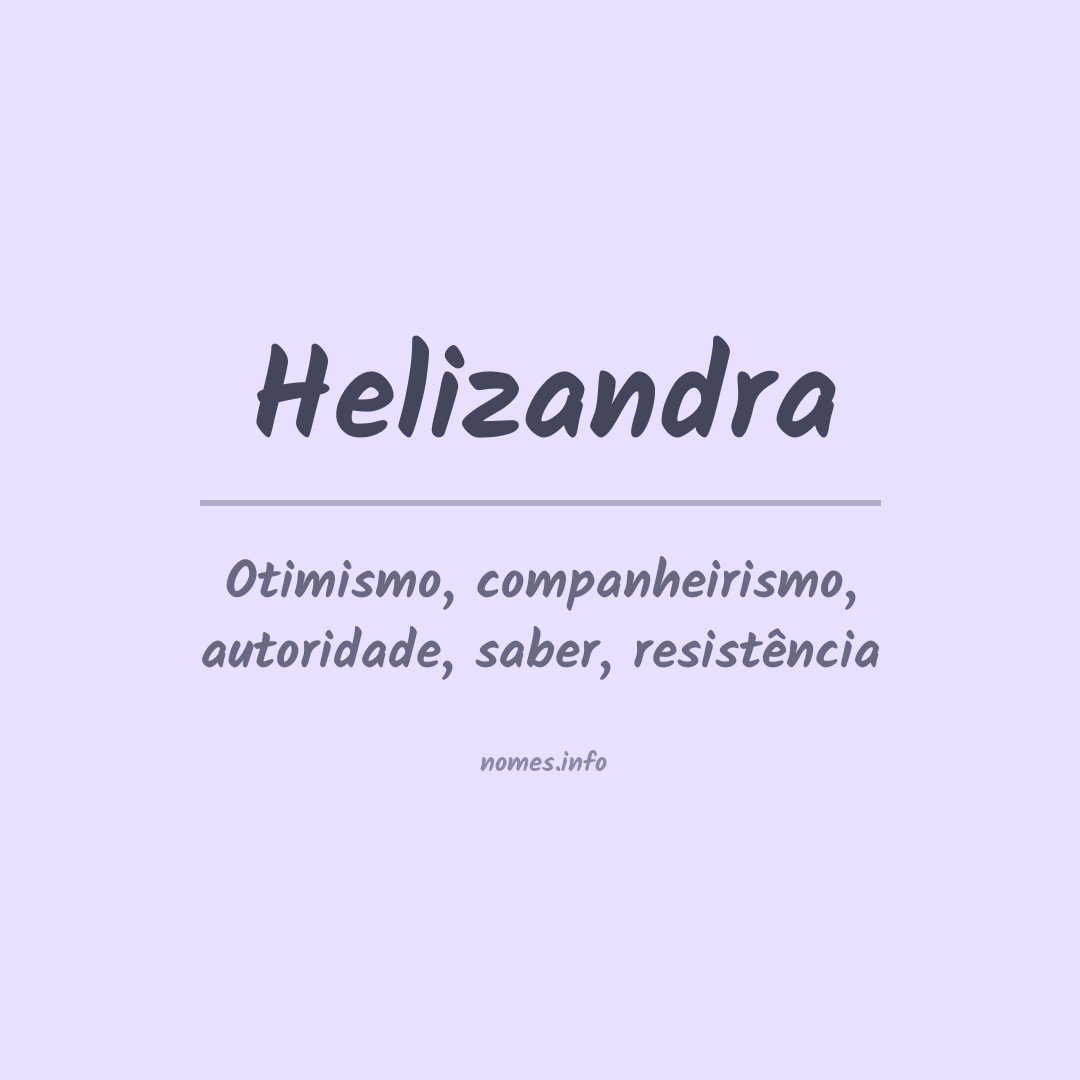 Significado do nome Helizandra