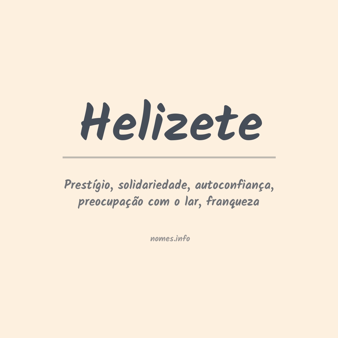 Significado do nome Helizete
