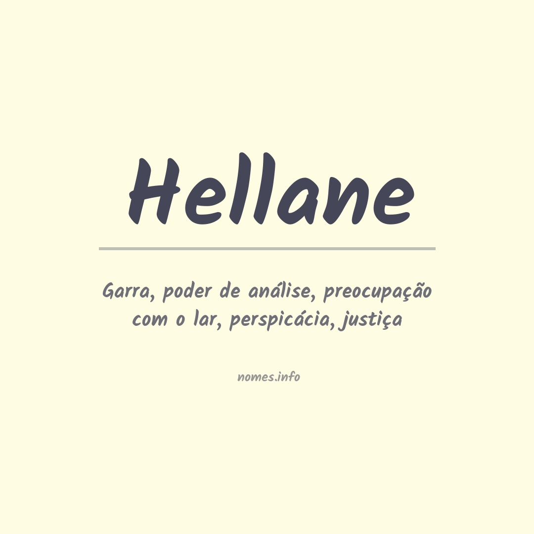 Significado do nome Hellane