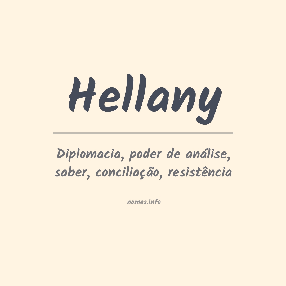 Significado do nome Hellany