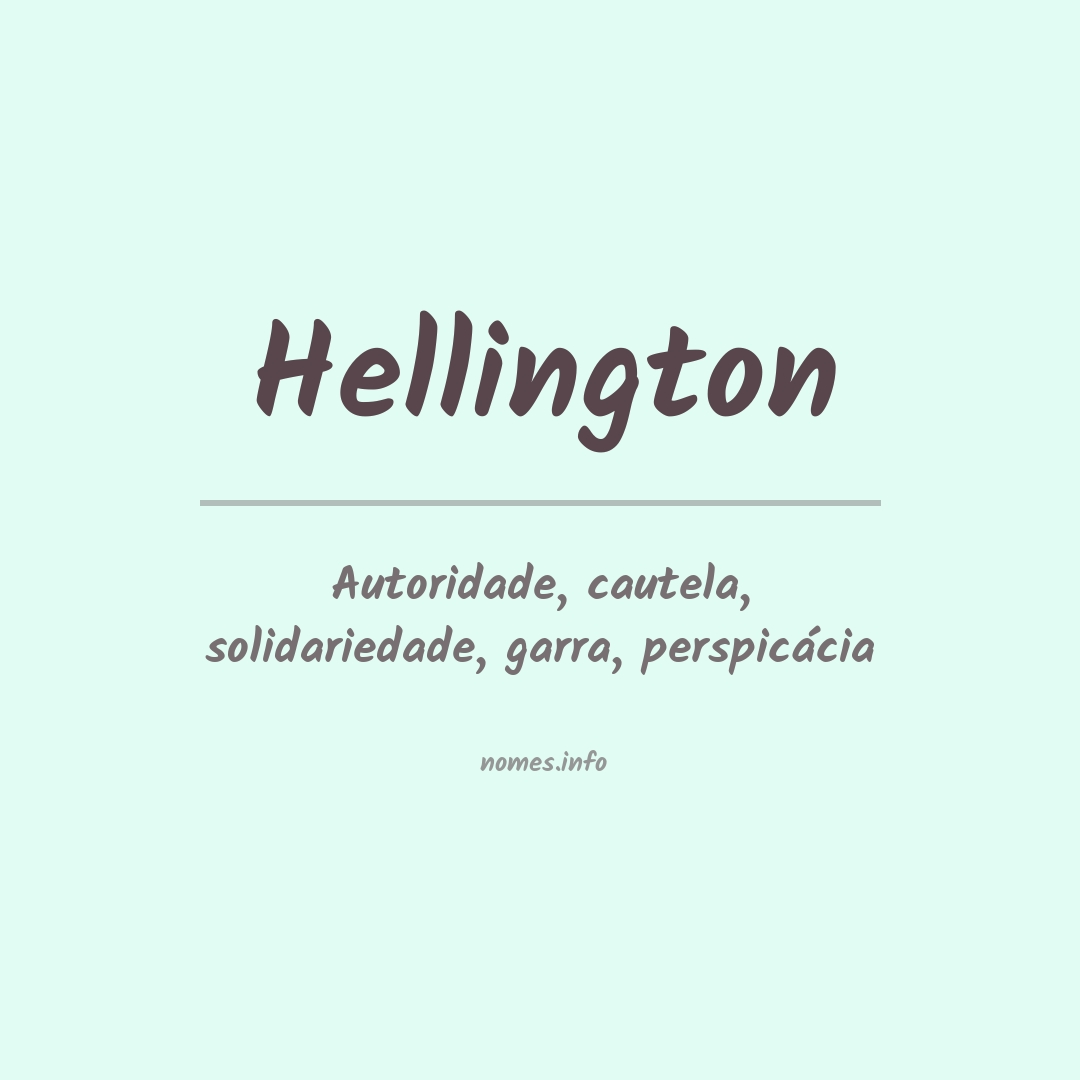 Significado do nome Hellington