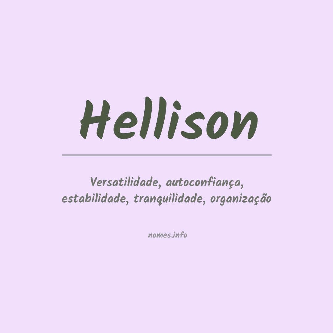 Significado do nome Hellison