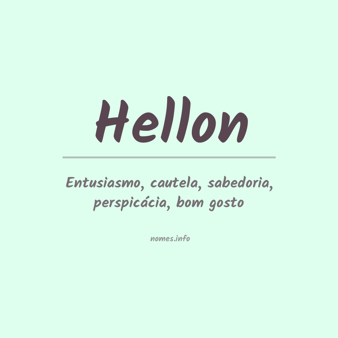 Significado do nome Hellon