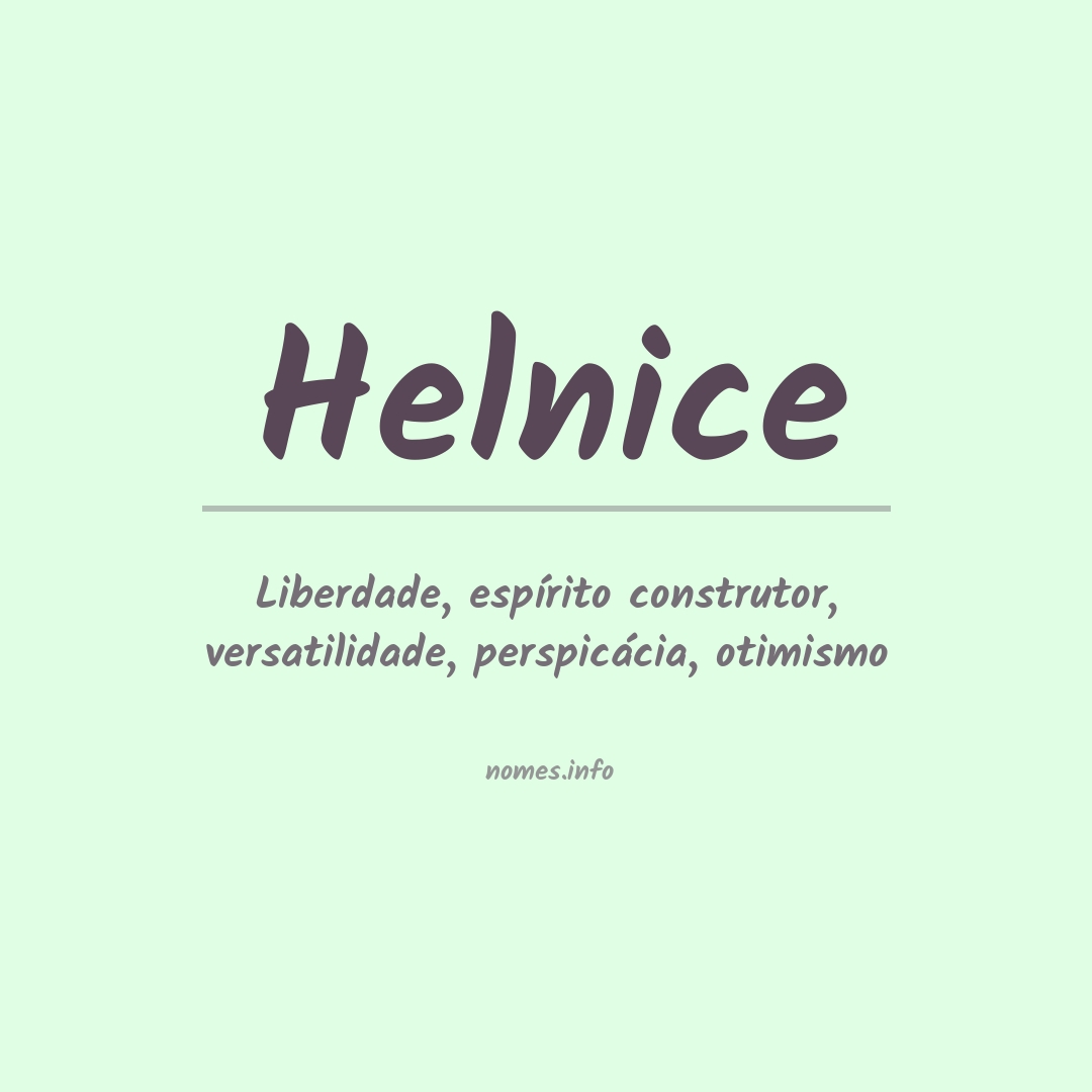 Significado do nome Helnice