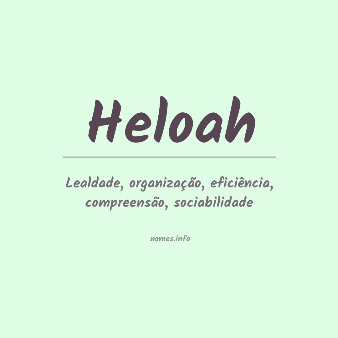 Significado do nome Heloah