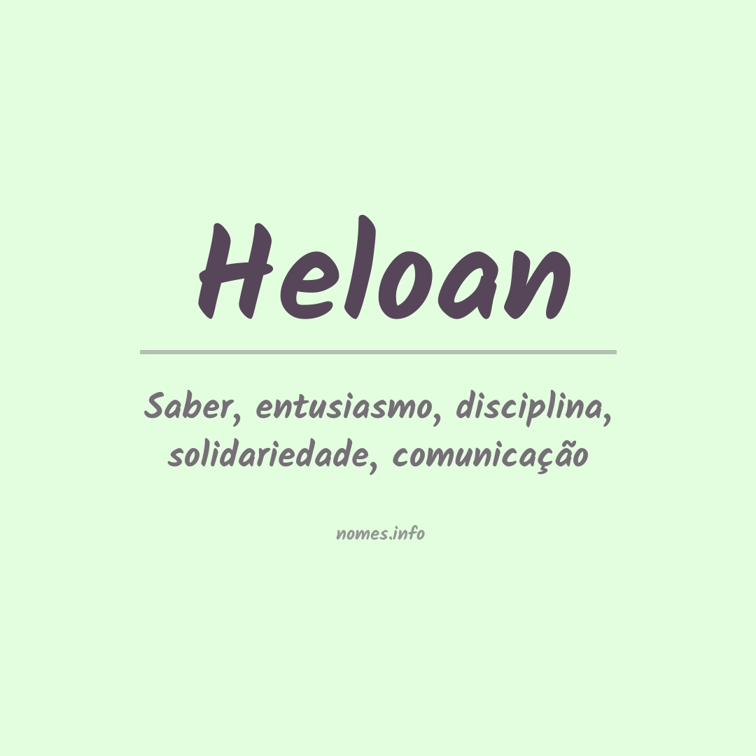 Significado do nome Heloan