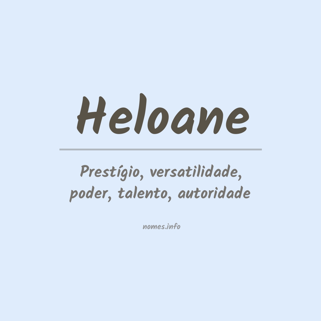 Significado do nome Heloane