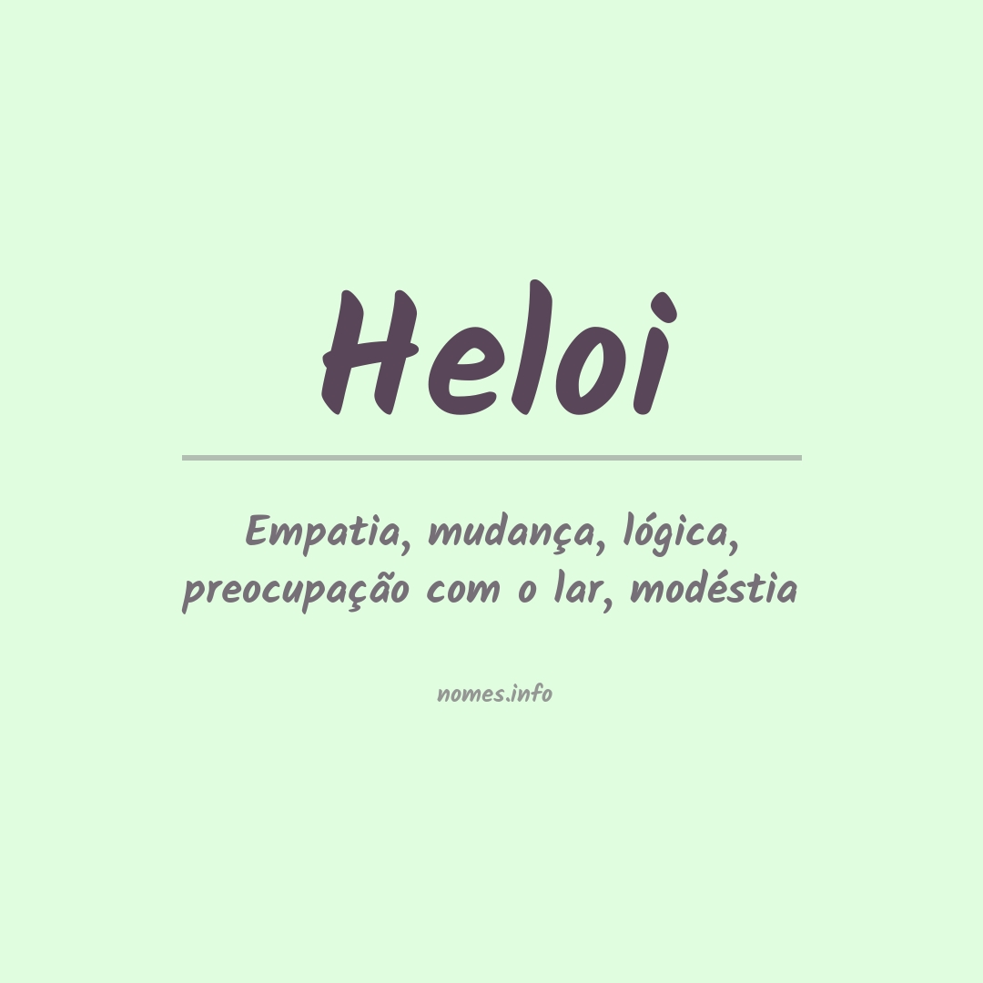 Significado do nome Heloi