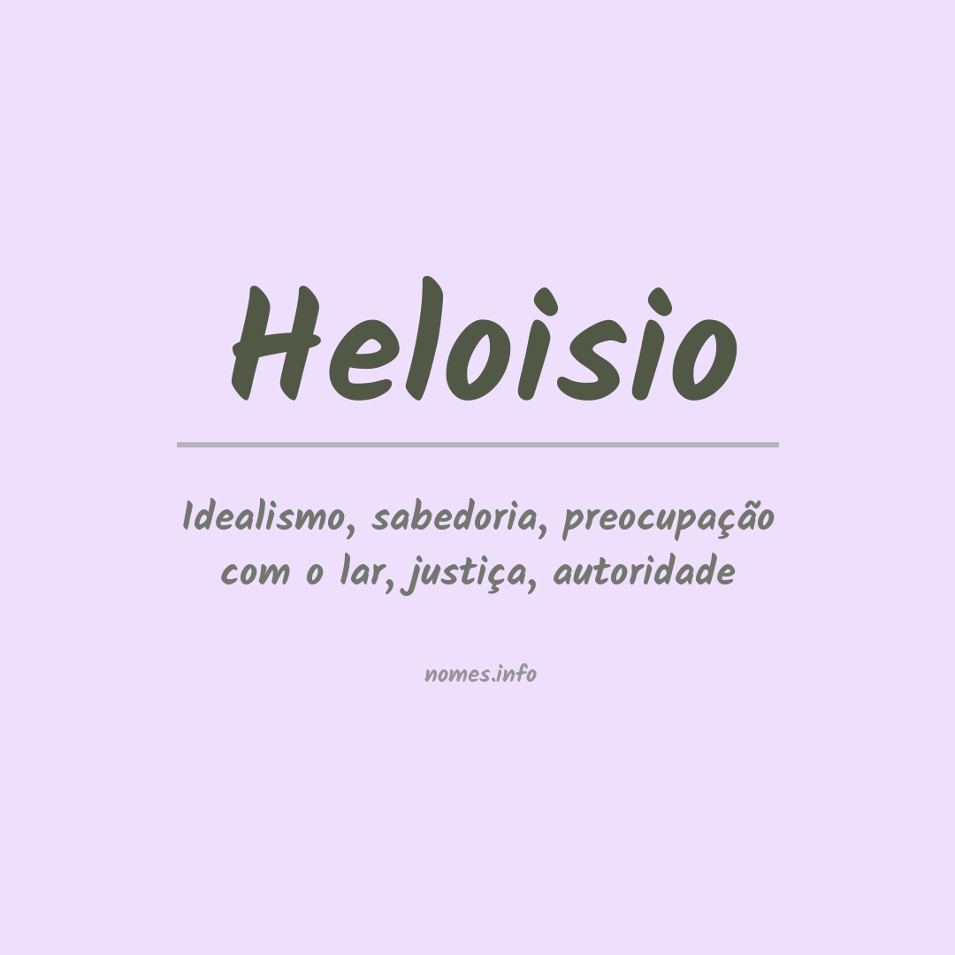 Significado do nome Heloisio