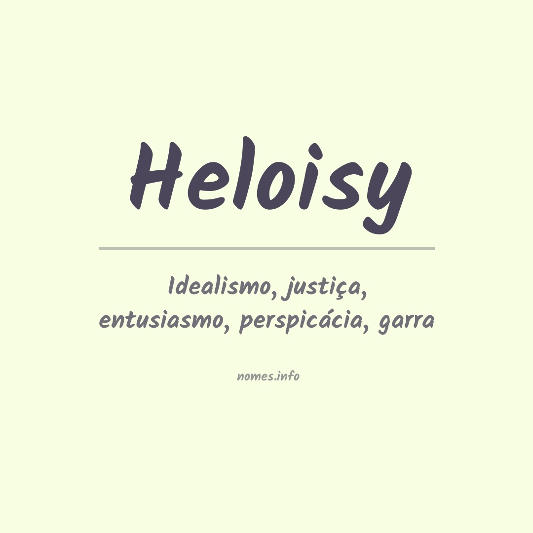 Significado do nome Heloisy