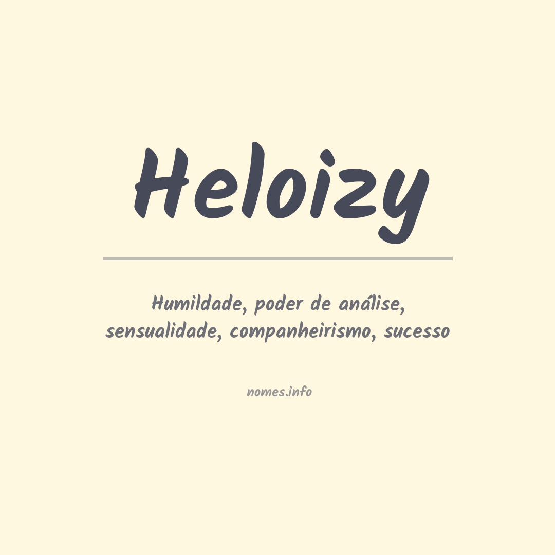 Significado do nome Heloizy