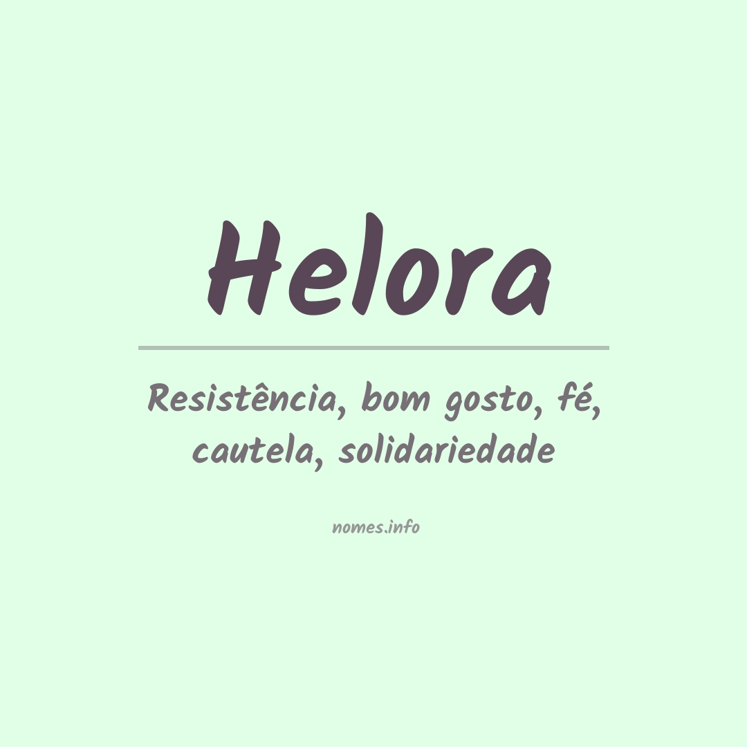 Significado do nome Helora