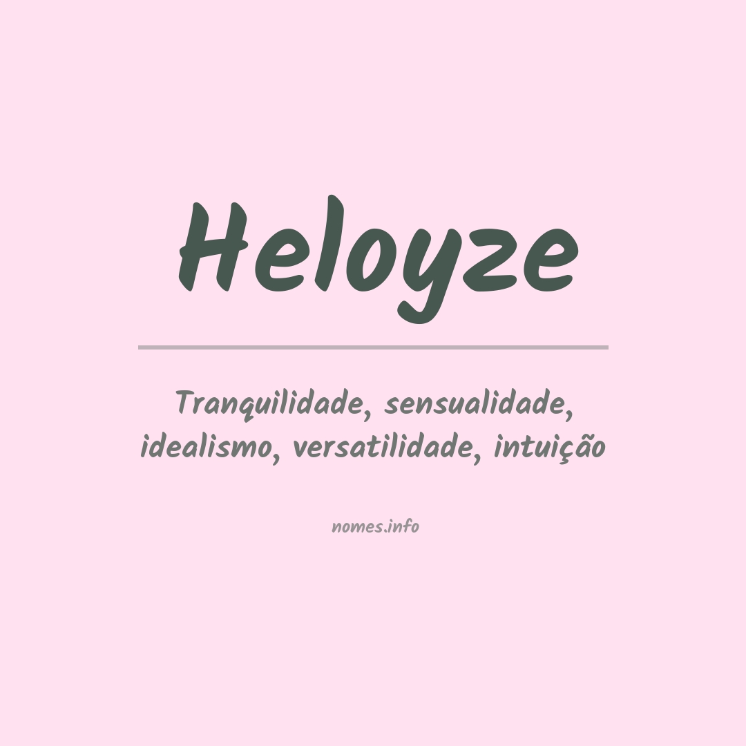 Significado do nome Heloyze
