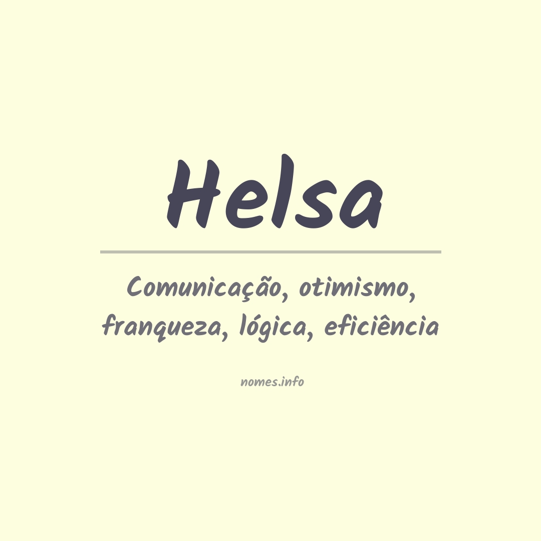 Significado do nome Helsa