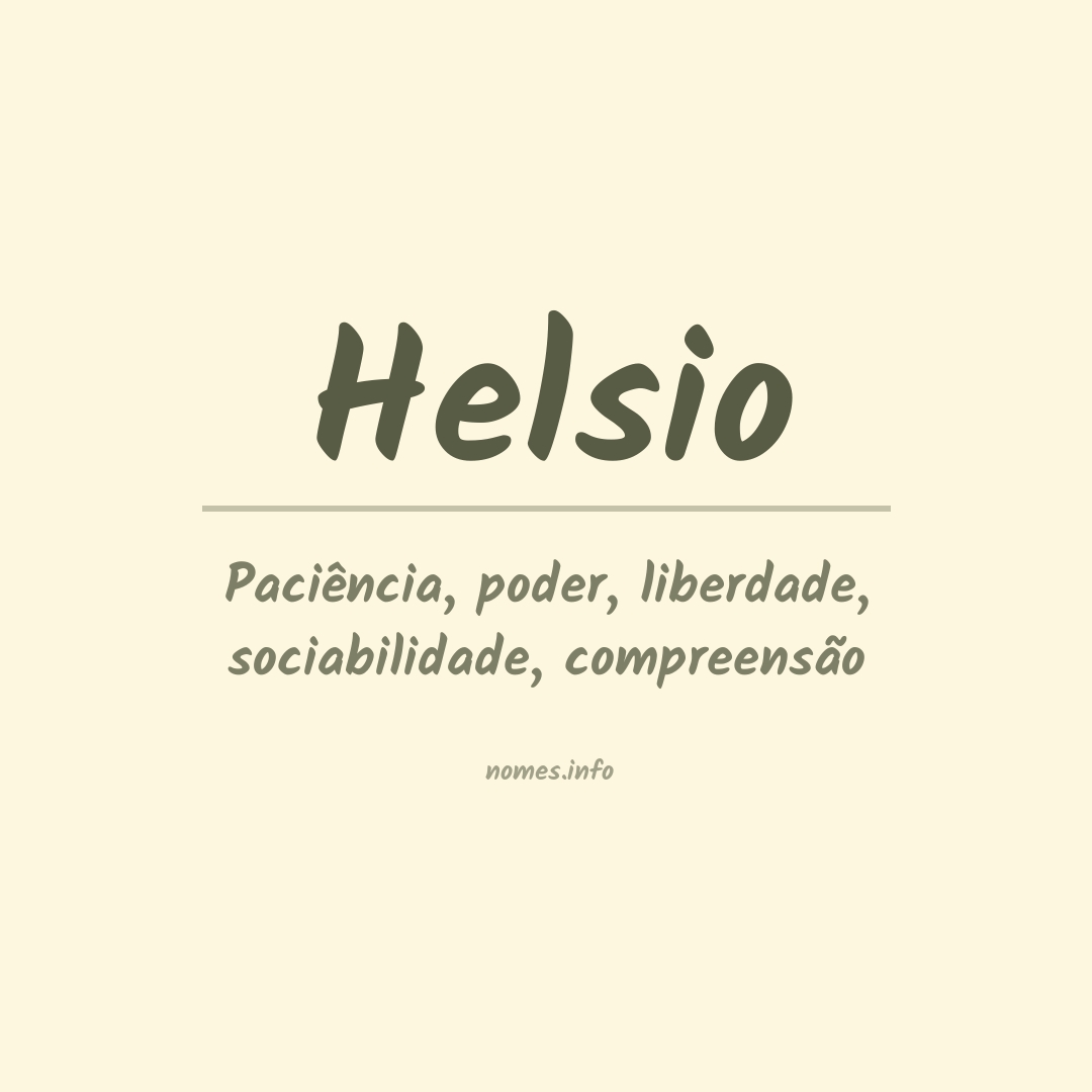 Significado do nome Helsio