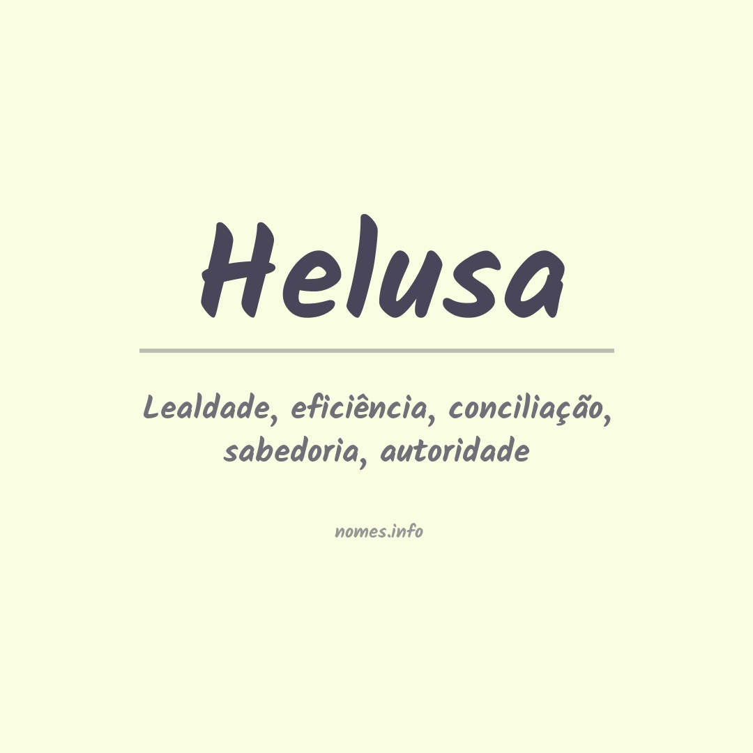 Significado do nome Helusa