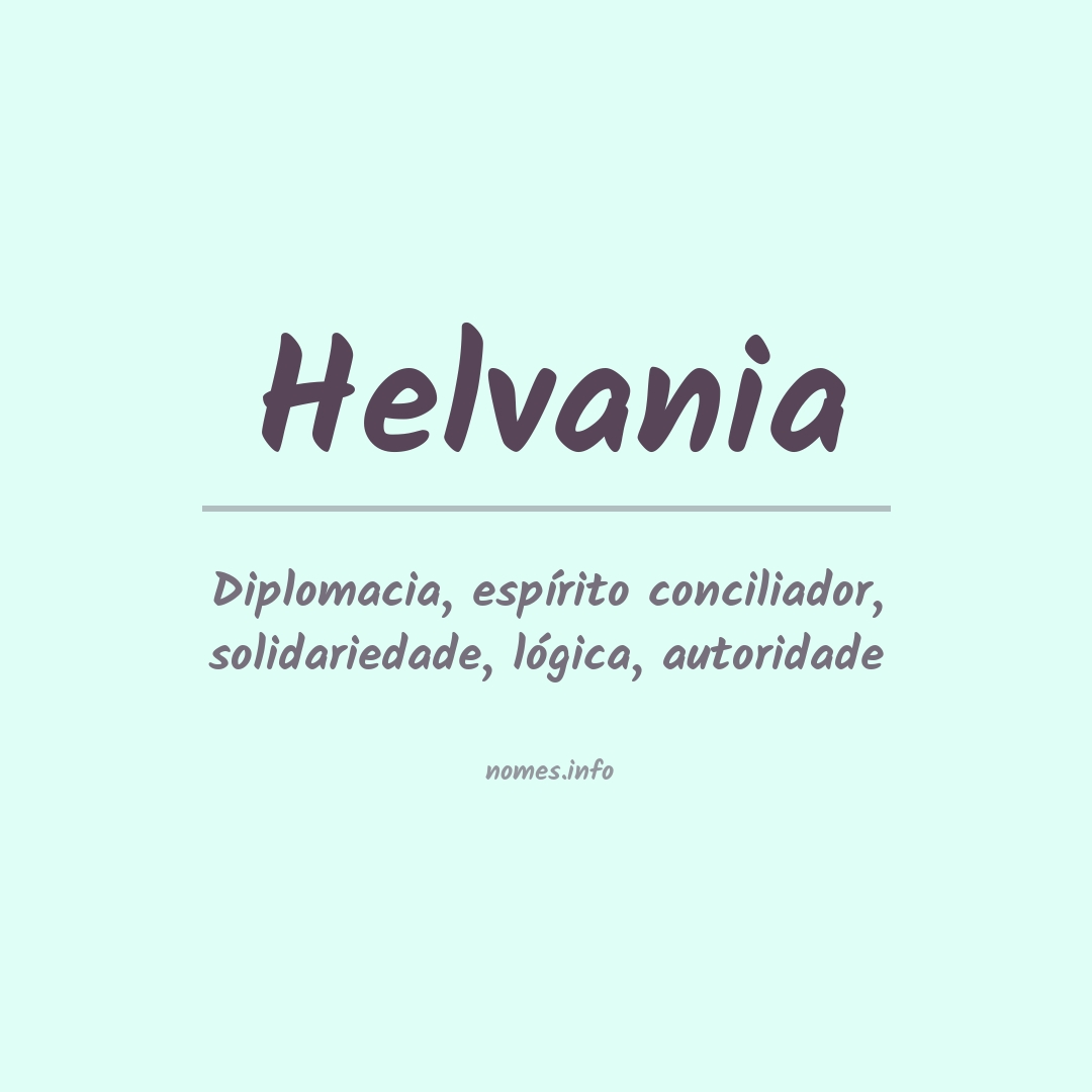 Significado do nome Helvania
