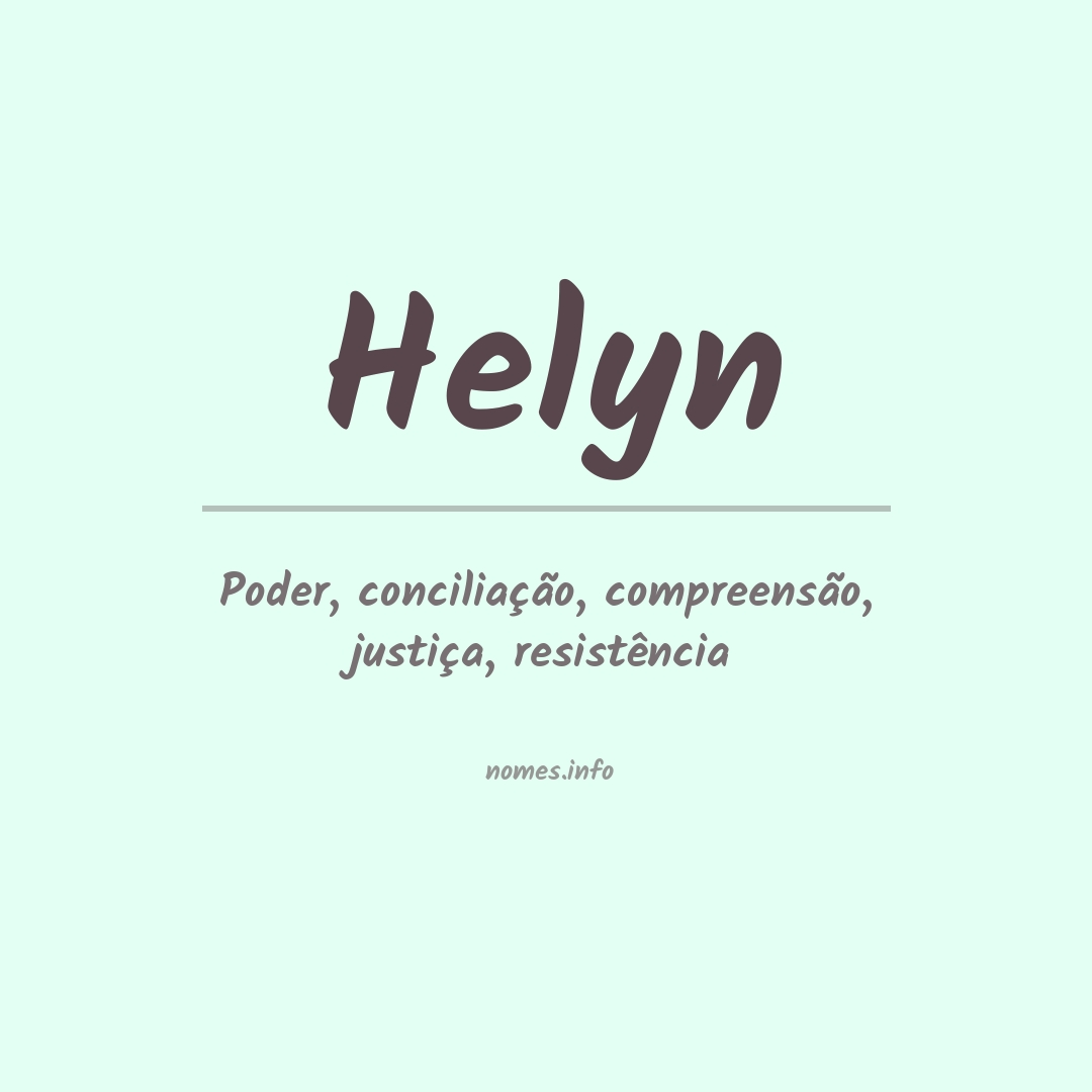 Significado do nome Helyn
