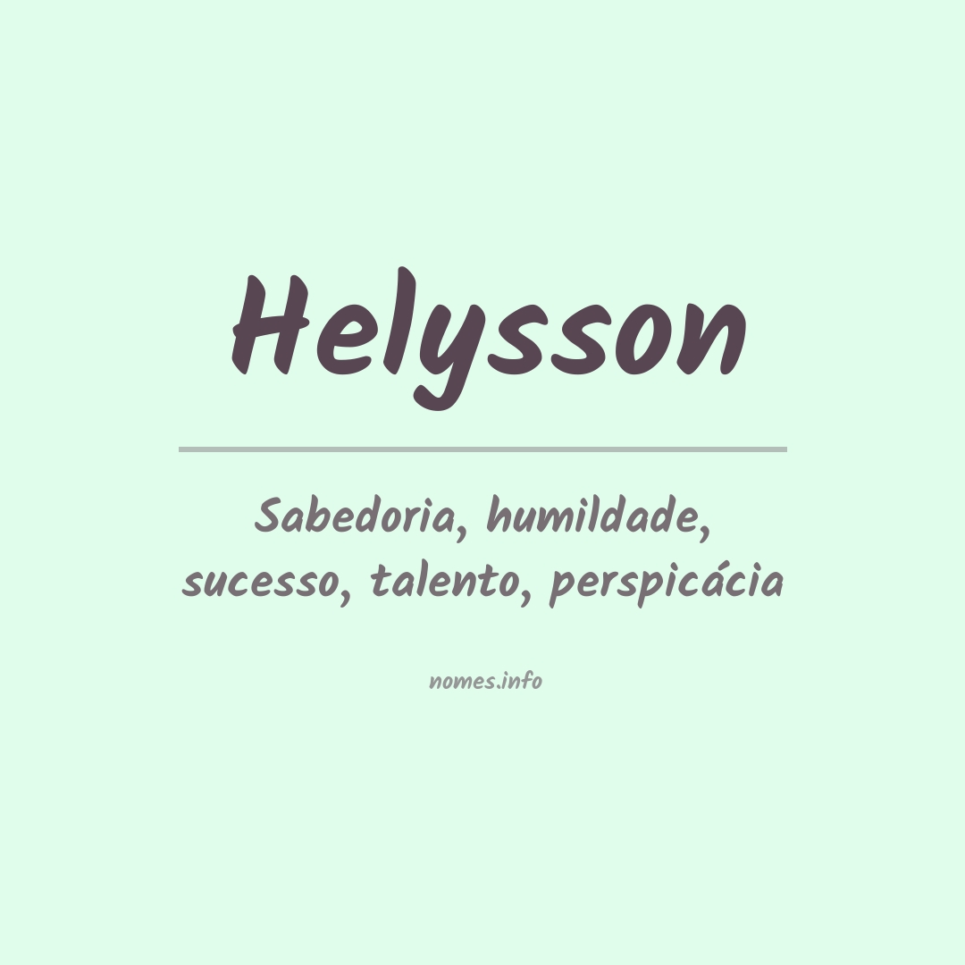 Significado do nome Helysson