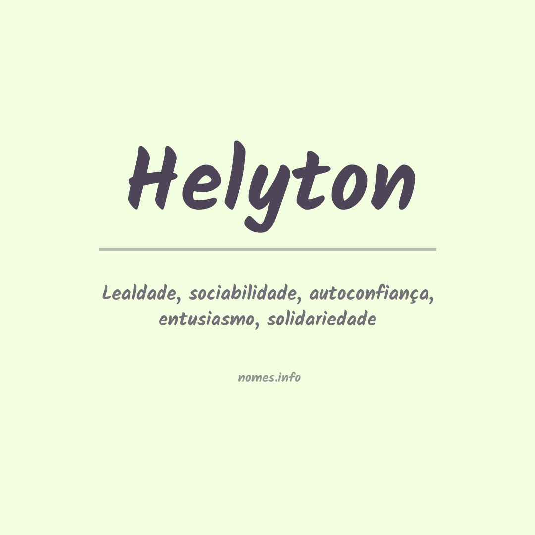 Significado do nome Helyton