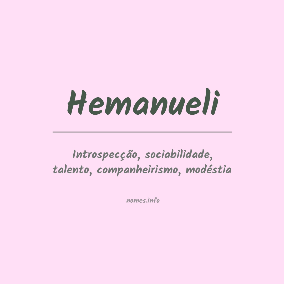 Significado do nome Hemanueli