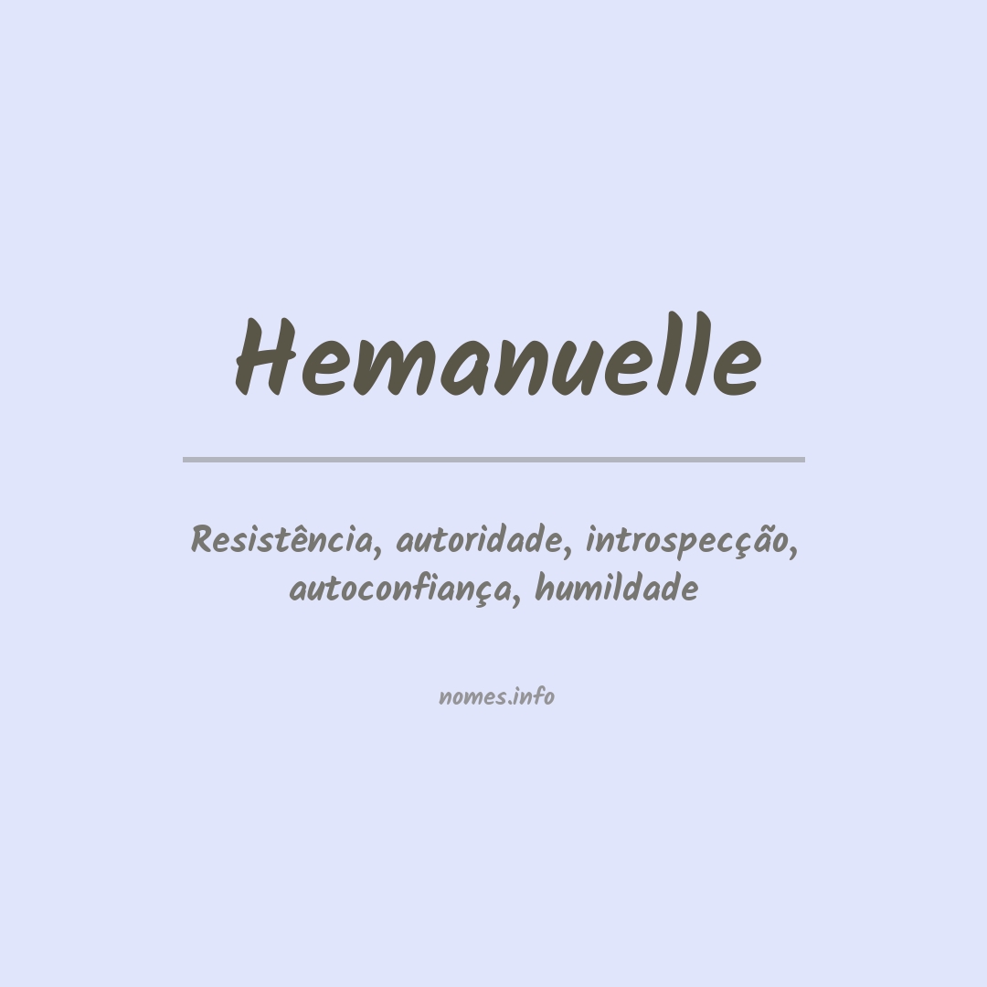 Significado do nome Hemanuelle