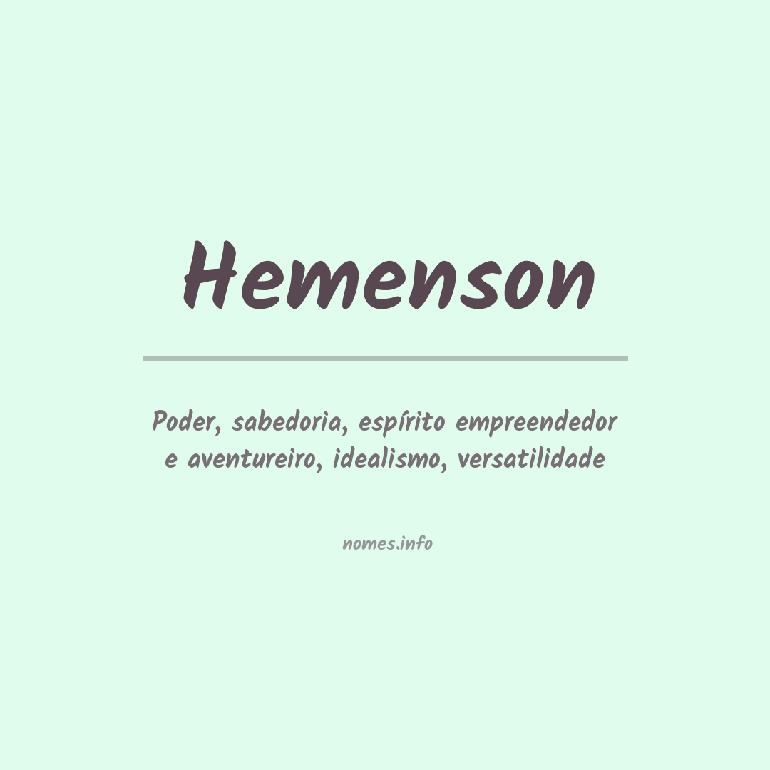 Significado do nome Hemenson