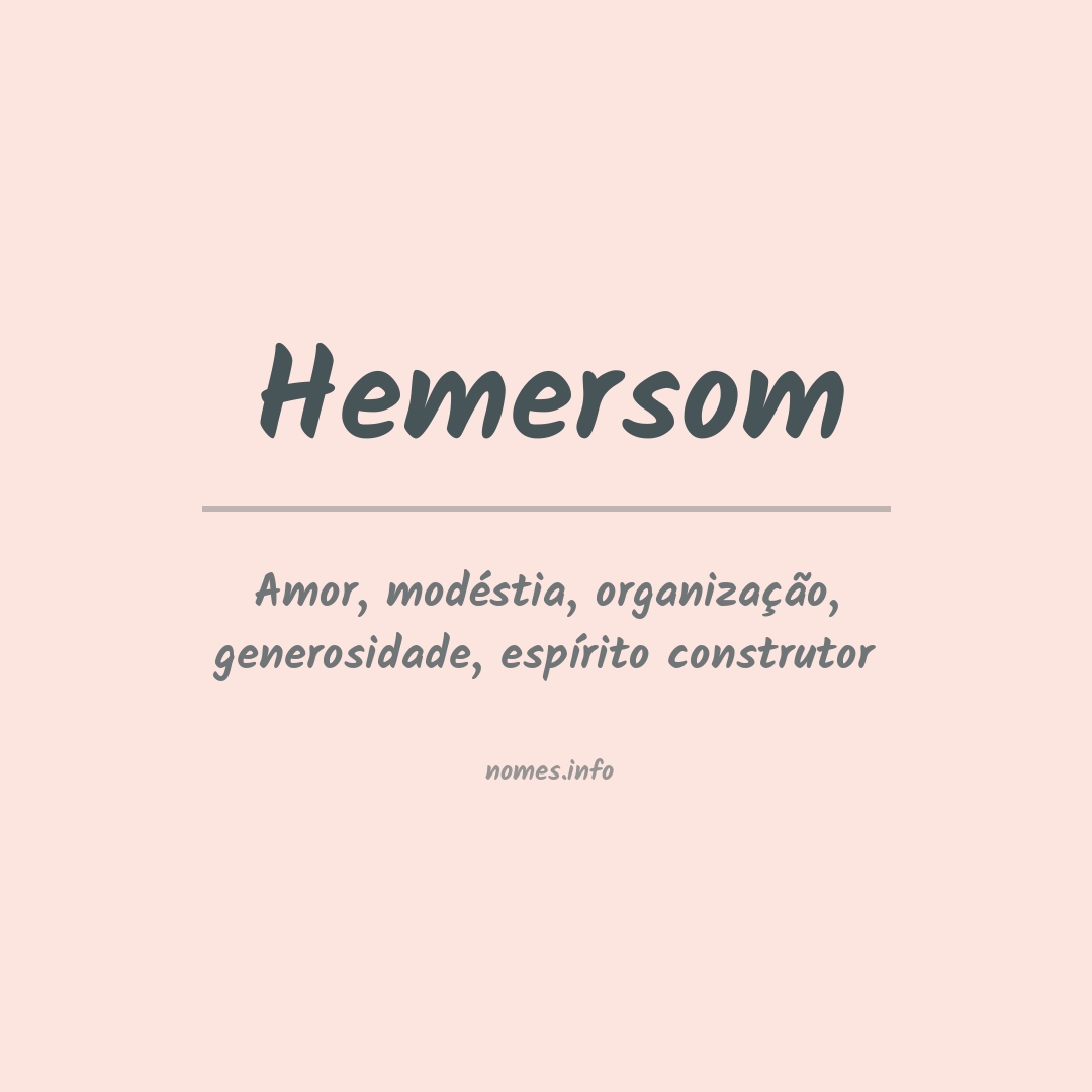 Significado do nome Hemersom