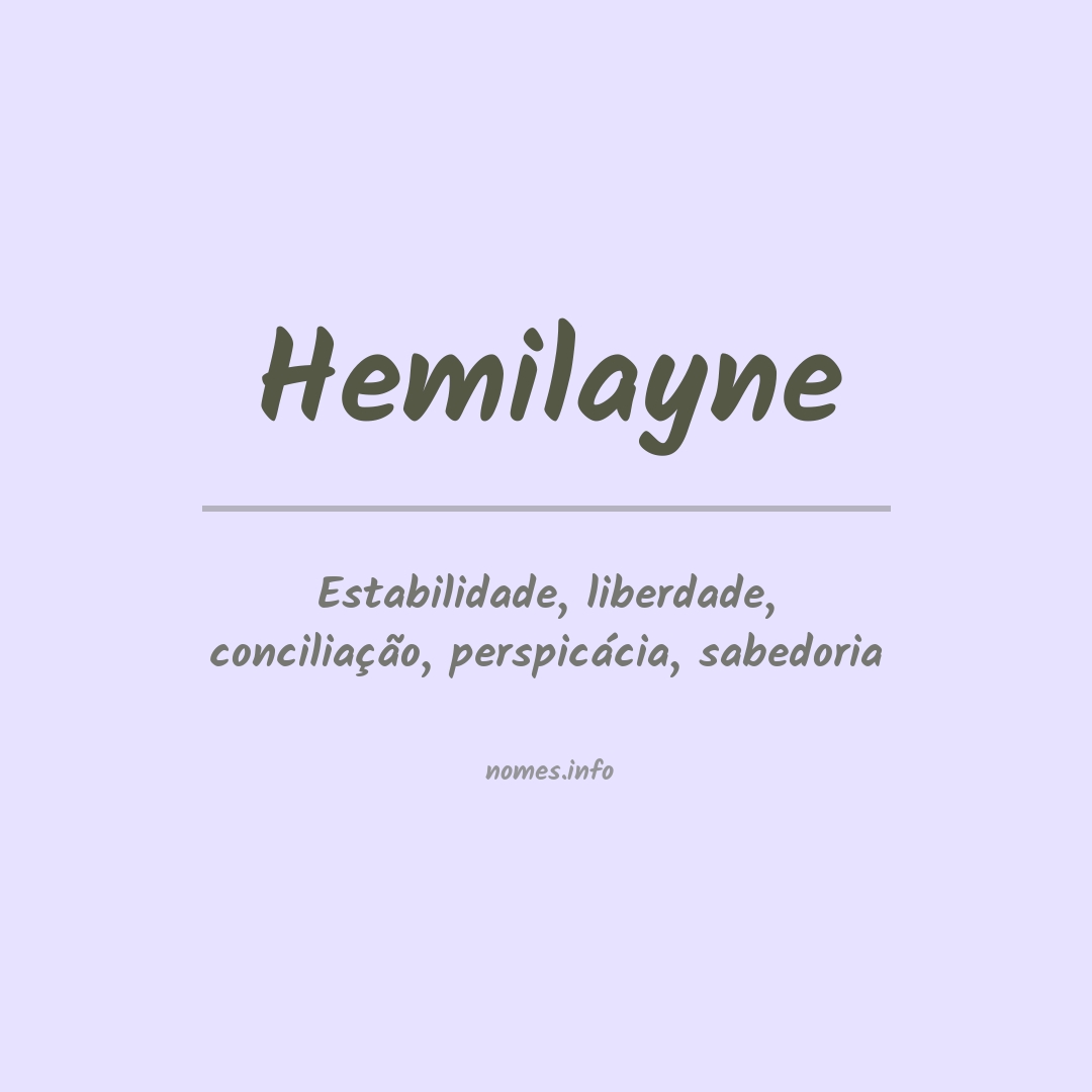 Significado do nome Hemilayne