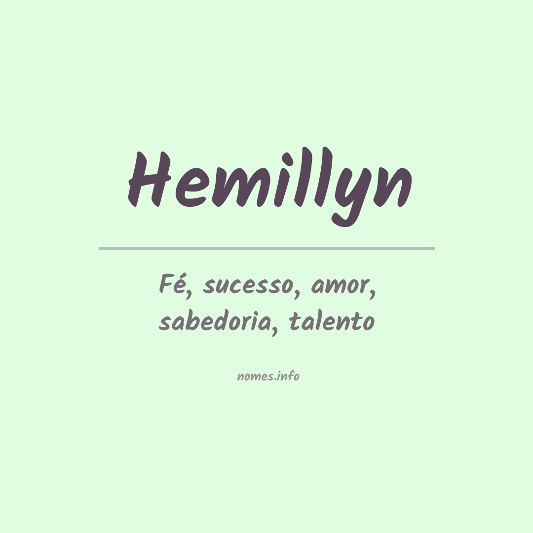 Significado do nome Hemillyn