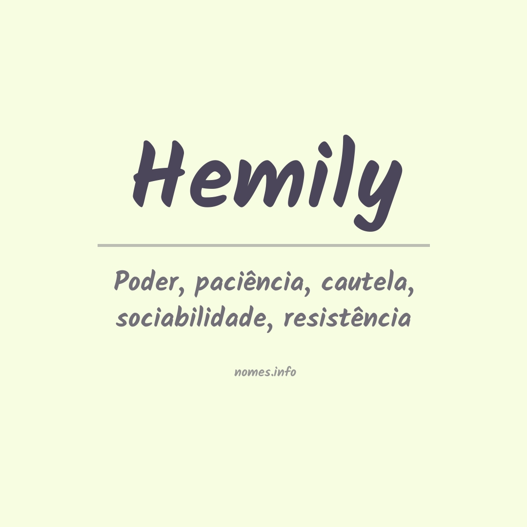 Significado do nome Hemily