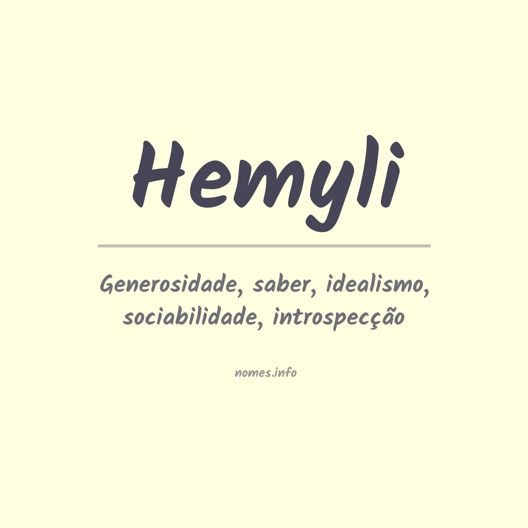 Significado do nome Hemyli