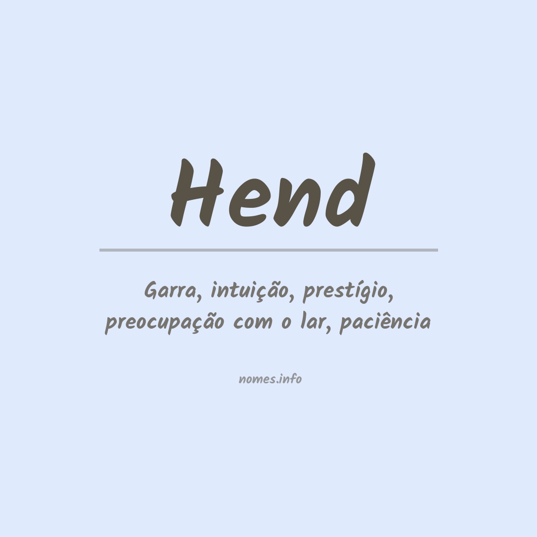 Significado do nome Hend