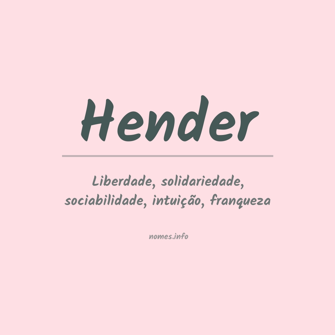 Significado do nome Hender