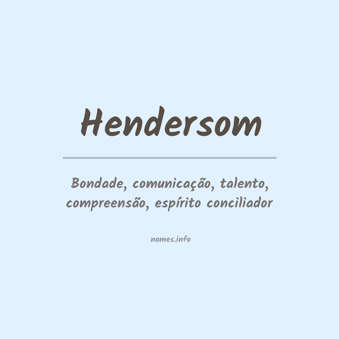 Significado do nome Hendersom