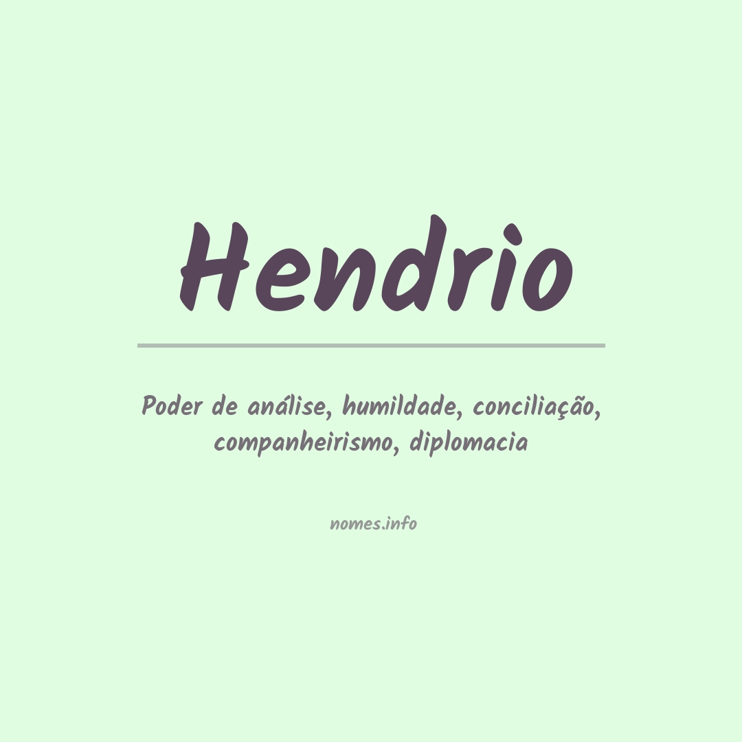 Significado do nome Hendrio