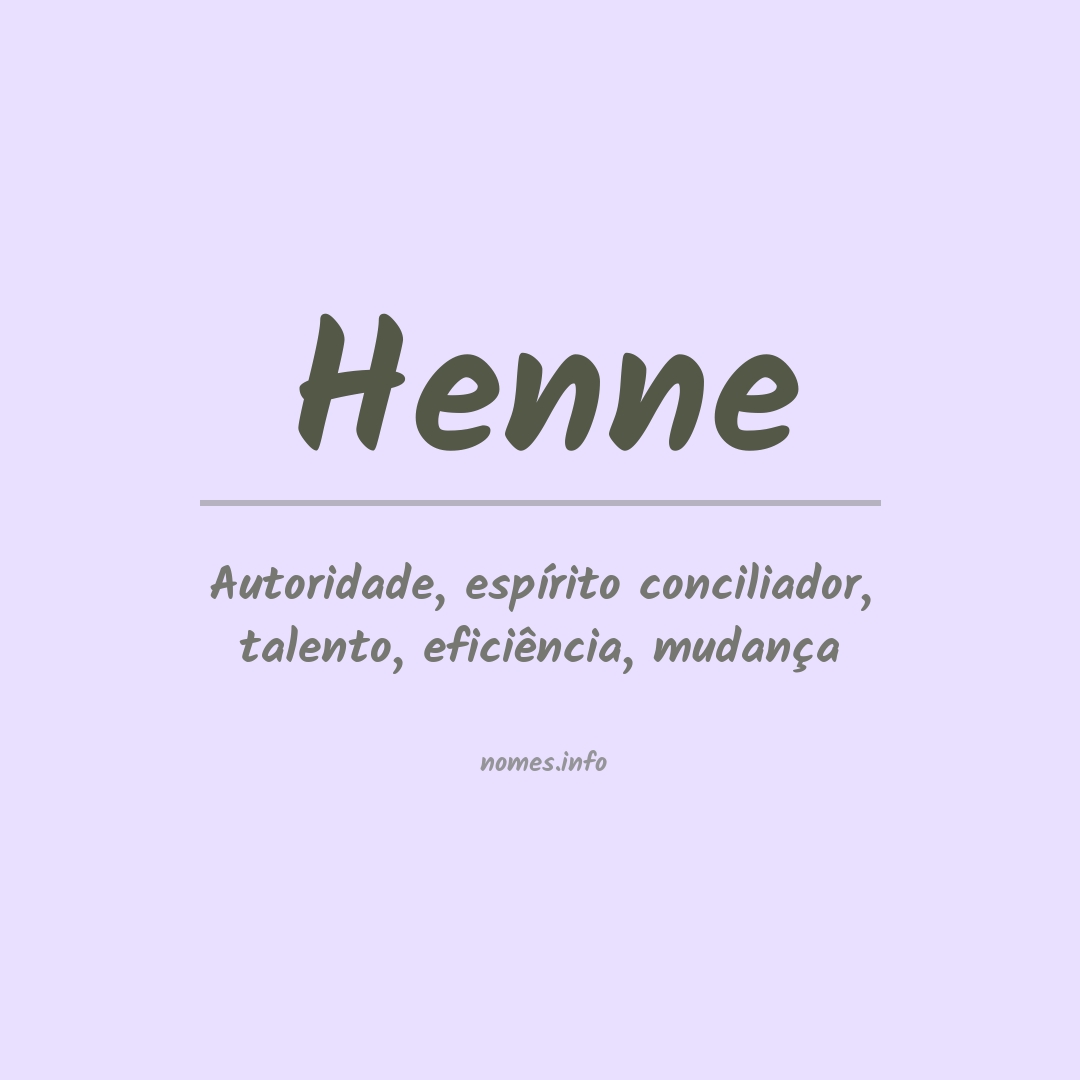Significado do nome Henne