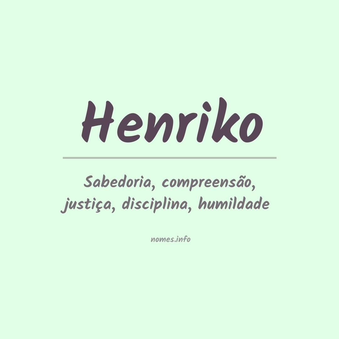 Significado do nome Henriko