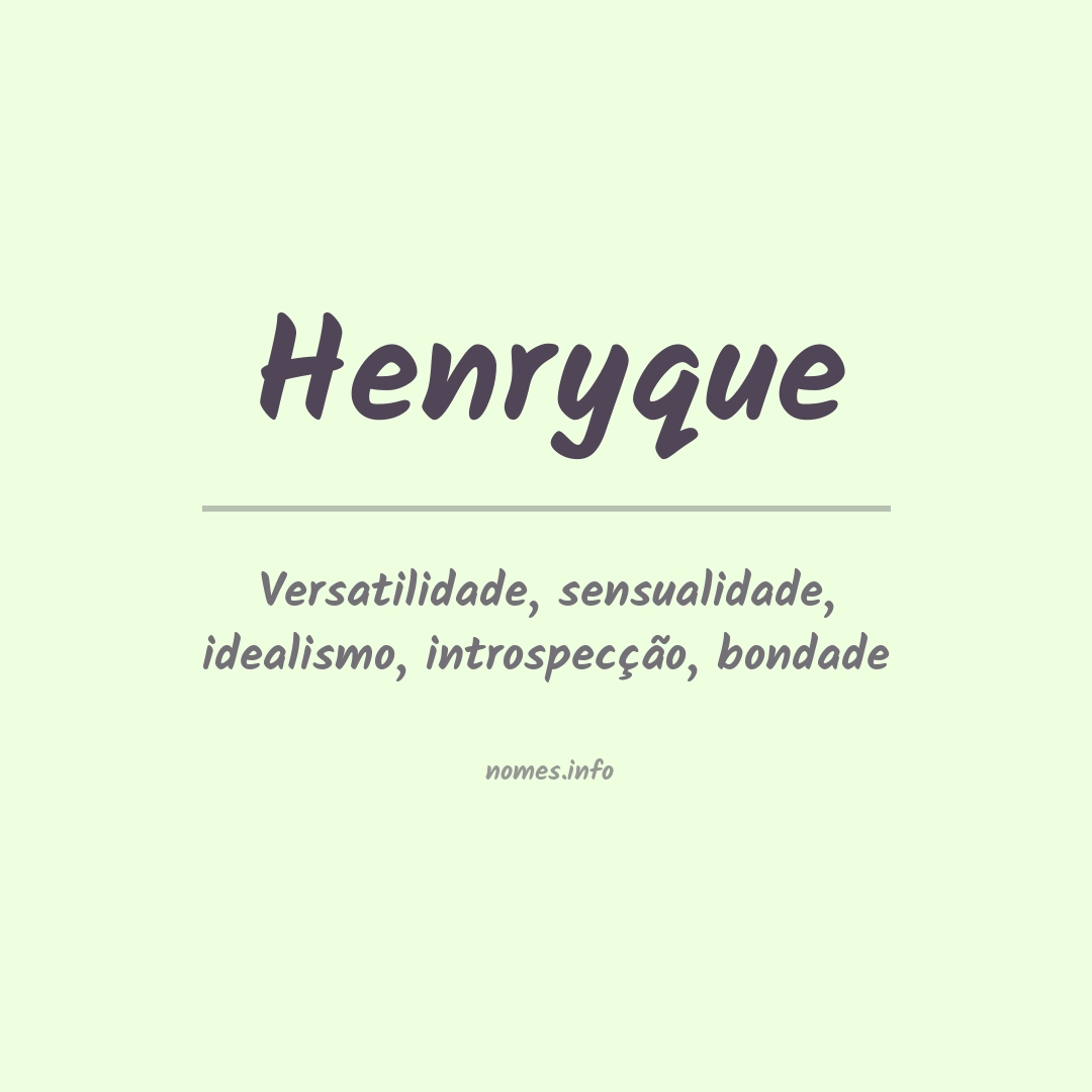 Significado do nome Henryque