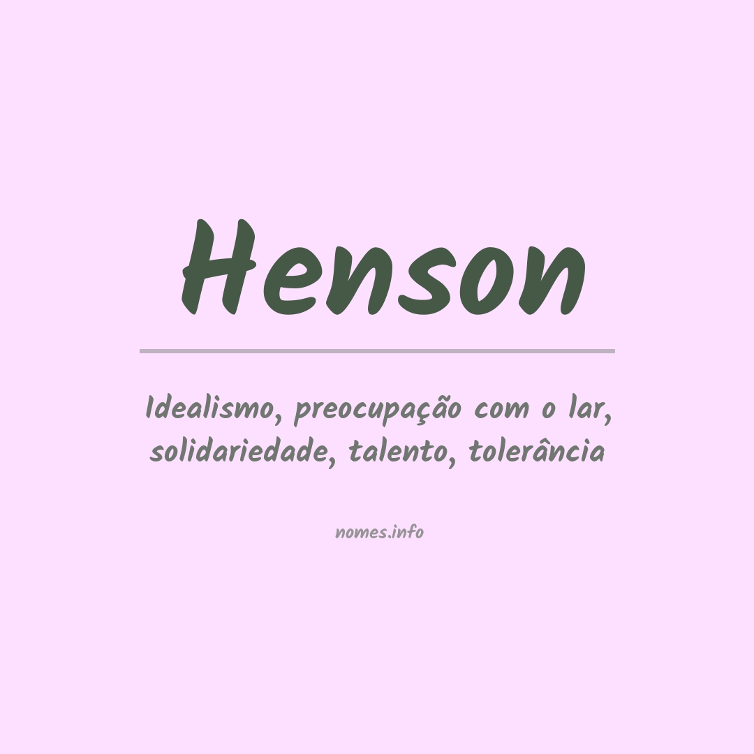 Significado do nome Henson