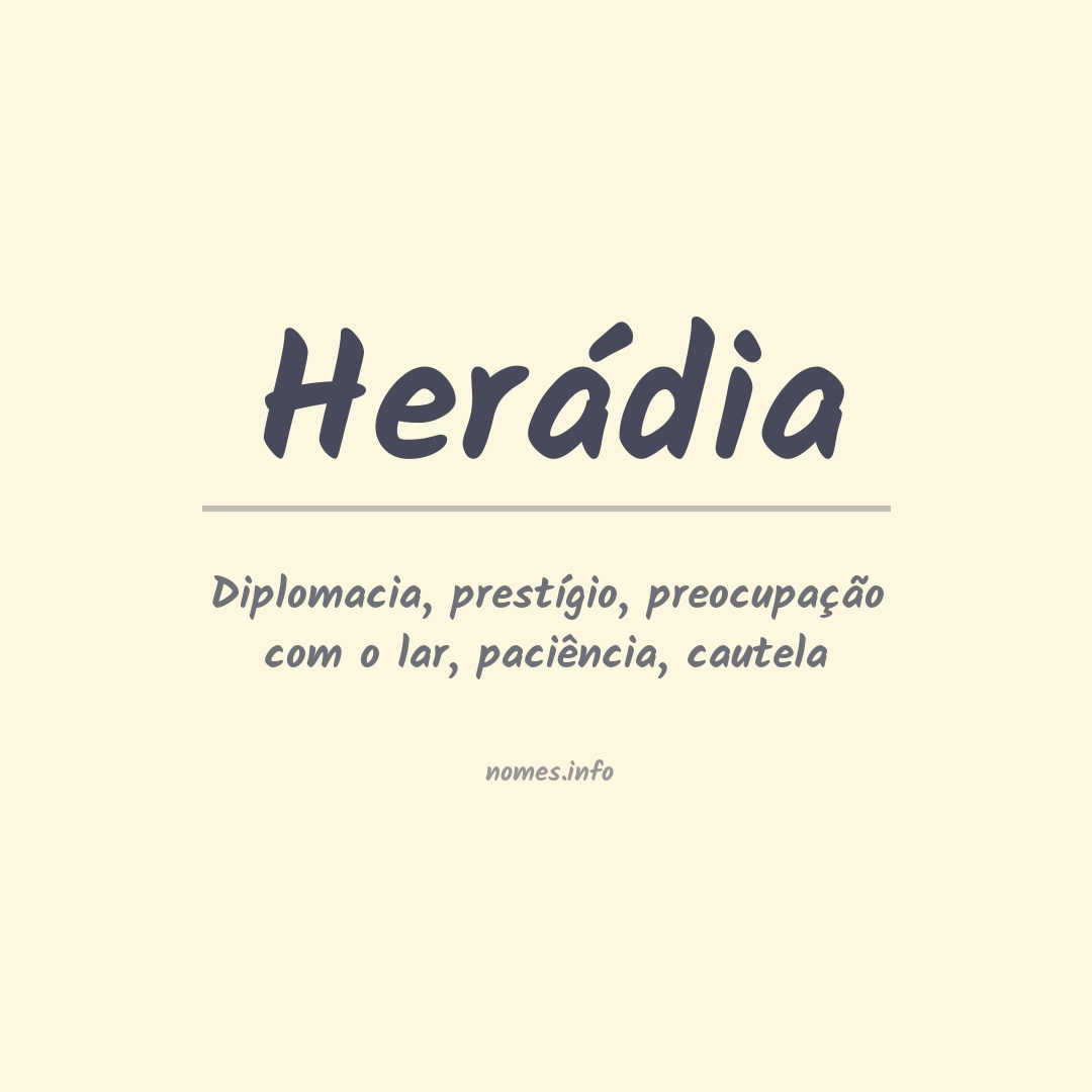 Significado do nome Herádia